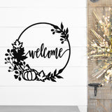 Welcome Fall Wreath Sign ~ Metal Porch Sign, Fall Door Hanger, Fall Metal Sign, Metal Fall Sign, Fall Sign, Fall Porch Sign, Custom Autumn