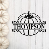 Pumpkin Custom Last Name Sign, Metal Porch Sign, Fall Door Hanger, Fall Metal Sign, Metal Fall Sign, Fall Sign, Porch Sign, Custom Autumn