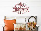 Pumpkin Custom Last Name Sign, Metal Porch Sign, Fall Door Hanger, Fall Metal Sign, Metal Fall Sign, Fall Sign, Porch Sign, Custom Autumn