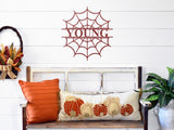 Spider Web Name Sign, Metal Porch Sign, Fall Door Hanger, Fall Metal Sign, Metal Fall Sign, Fall Sign, Porch Sign, Custom Halloween Sign