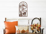 Halloween Window Scene Sign, Metal Porch Sign, Fall Door Hanger, Fall Metal Sign, Metal Fall Sign, Fall Sign, Porch Sign, Custom Fall Sign