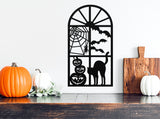 Halloween Window Scene Sign, Metal Porch Sign, Fall Door Hanger, Fall Metal Sign, Metal Fall Sign, Fall Sign, Porch Sign, Custom Fall Sign