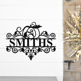Pumpkin Custom Name Sign, Metal Porch Sign, Fall Door Hanger, Fall Metal Sign, Metal Fall Sign, Fall Sign, Porch Sign, Halloween Porch Sign