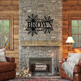 Spiderweb Last Name Sign, Metal Porch Sign, Fall Door Hanger, Fall Metal Sign, Metal Fall Sign, Fall Sign, Porch Sign, Halloween Porch Sign