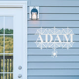 Spider Family Name Sign, Metal Porch Sign, Fall Door Hanger, Fall Metal Sign, Metal Fall Sign, Fall Sign, Porch Sign, Halloween Porch Sign