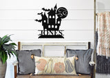 Haunted House Family Name Sign, Metal Porch Sign, Fall Door Hanger, Fall Metal Sign, Metal Fall Sign, Fall Sign, Porch Sign, Halloween Porch