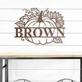 Pumpkin Family Name Sign, Metal Porch Sign, Fall Door Hanger, Fall Metal Sign, Metal Fall Sign, Fall Sign, Porch Sign, Thanksgiving Porch