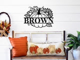 Pumpkin Family Name Sign, Metal Porch Sign, Fall Door Hanger, Fall Metal Sign, Metal Fall Sign, Fall Sign, Porch Sign, Thanksgiving Porch