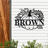 Pumpkin Family Name Sign, Metal Porch Sign, Fall Door Hanger, Fall Metal Sign, Metal Fall Sign, Fall Sign, Porch Sign, Thanksgiving Porch