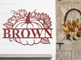 Pumpkin Family Name Sign, Metal Porch Sign, Fall Door Hanger, Fall Metal Sign, Metal Fall Sign, Fall Sign, Porch Sign, Thanksgiving Porch