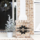 Poinsettia Family Last Name Sign ~ Christmas Door Hanger, Personalized Christmas Décor, Custom Winter Porch Sign, Metal Christmas Sign