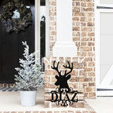 Deer Head Family Name Christmas Sign ~ Christmas Door Hanger, Personalized Christmas Décor, Custom Winter Porch Sign, Metal Christmas Sign