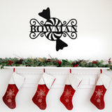 Peppermint Last Name Christmas Sign ~ Christmas Door Hanger, Personalized Christmas Décor, Custom Winter Porch Sign, Metal Christmas Sign