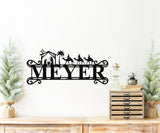 Nativity Family Name Christmas Sign ~ Christmas Door Hanger, Personalized Christmas Décor, Custom Winter Porch Sign, Metal Christmas Sign