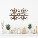 Holly Last Name Christmas Sign ~ Christmas Door Hanger, Personalized Christmas Décor, Custom Winter Porch Sign, Metal Christmas Sign