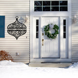 Ornament Merry Christmas Sign ~ Christmas Door Hanger, Personalized Christmas Décor, Custom Winter Porch Sign, Metal Christmas Sign