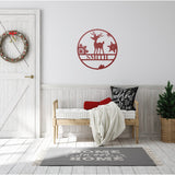 Reindeer Christmas Custom Outdoor Sign ~ Christmas Door Hanger, Personalized Christmas Décor, Custom Winter Porch Sign, Christmas Porch Sign