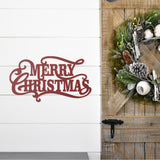Merry Christmas Metal Porch Sign ~ Custom Metal Door Hanger, Personalized Christmas Decor, Winter Porch Sign, Metal Christmas Sign, Family