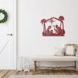Nativity Scene Christmas Porch Sign ~ Custom Metal Door Hanger, Personalized Christmas Decor, Winter Porch Sign, Metal Christmas Sign