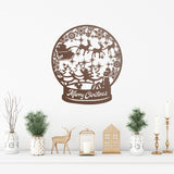 Merry Christmas Snow Globe Porch Sign ~ Custom Metal Door Hanger, Personalized Christmas Décor, Winter Porch Sign, Metal Christmas Sign