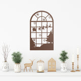 Christmas Window Scene Porch Sign ~ Christmas Door Hanger, Personalized Christmas Décor, Custom Winter Porch Sign, Metal Christmas Sign