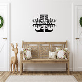 Elf Last Name Christmas Sign ~ Christmas Door Hanger, Personalized Christmas Décor, Custom Winter Porch Sign, Metal Christmas Sign