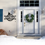 Ornament Last Name Christmas Sign ~ Christmas Door Hanger, Personalized Christmas Décor, Custom Winter Porch Sign, Metal Christmas Sign