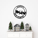 Happy Holidays Custom Outdoor Sign ~ Christmas Door Hanger, Personalized Christmas Décor, Custom Winter Porch Sign, Christmas Porch Sign