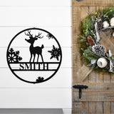 Reindeer Christmas Custom Outdoor Sign ~ Christmas Door Hanger, Personalized Christmas Décor, Custom Winter Porch Sign, Christmas Porch Sign