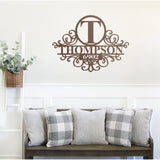 Personalized House Number Sign, Metal Sign, Custom Steel Art, Metal Monogram, Door Hanger, Housewarming Gift, Wedding Monogram, Anniversary