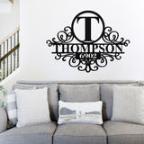 Personalized House Number Sign, Metal Sign, Custom Steel Art, Metal Monogram, Door Hanger, Housewarming Gift, Wedding Monogram, Anniversary