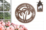 Personalized Tropical Patio or Pool Sign, Custom Tropical Sign, Metal Porch Sign | Outdoor Sign | Front Door Sign | Metal Summer Sign