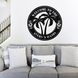 Personalized Tropical Patio or Pool Sign, Custom Tropical Sign, Metal Porch Sign | Outdoor Sign | Front Door Sign | Metal Summer Sign