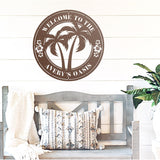 Personalized Tropical Patio or Pool Sign, Custom Tropical Sign, Metal Porch Sign | Outdoor Sign | Front Door Sign | Metal Summer Sign